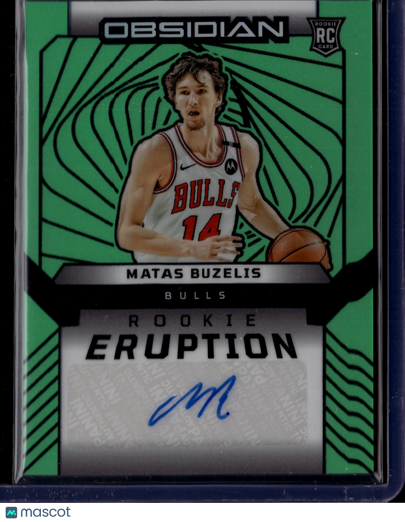 2024-25 Panini Obsidian Basketball Matas Buzelis #REA-BUZ Green Auto /25 RC