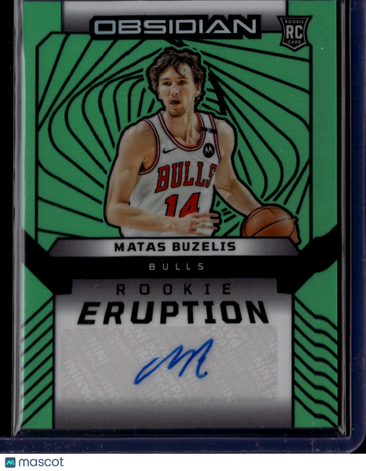 2024-25 Panini Obsidian Basketball Matas Buzelis #REA-BUZ Green Auto /25 RC