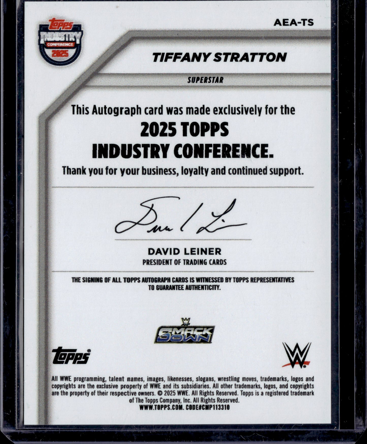 2025 Topps Industry Conference Tiffany Stratton Auto #AEA-TS