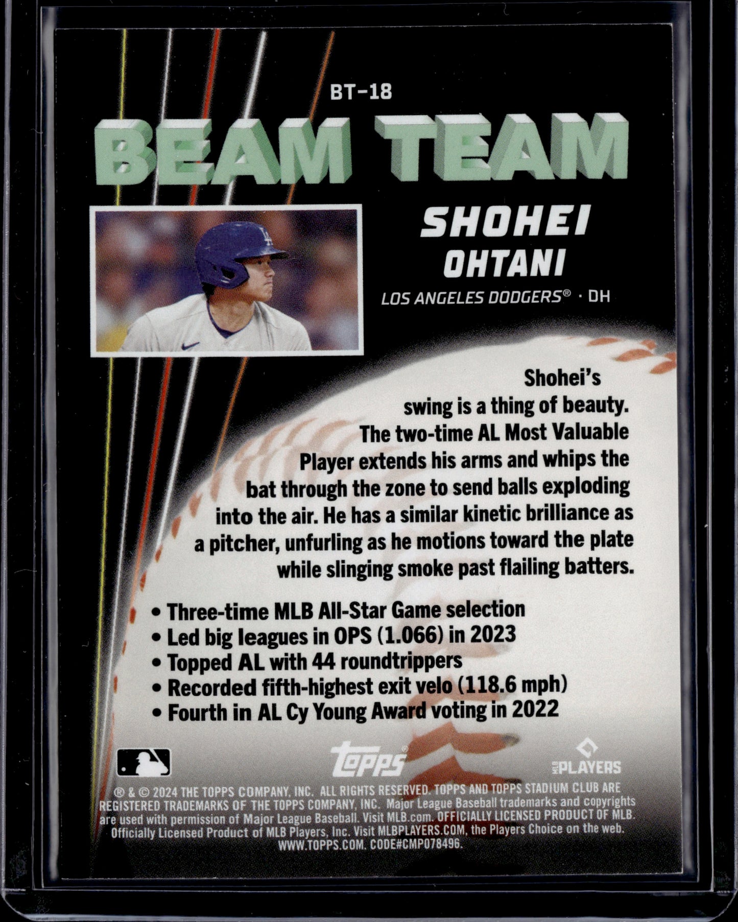 2024 Topps Stadium Club Beam Team Shohei Ohtani #BT-18
