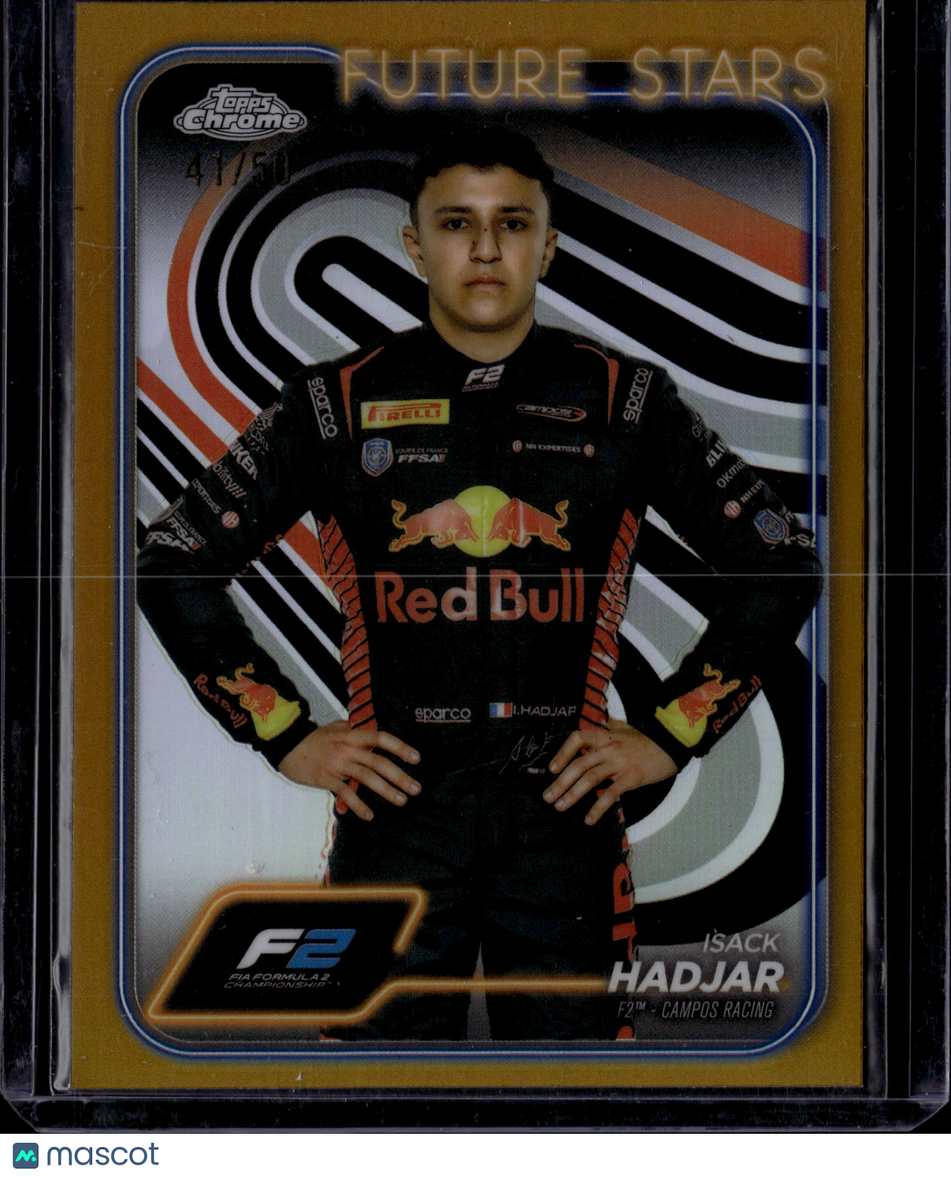 2024 Topps Chrome Formula 1 Isack Hadjar #41 Gold Refractor 41/50