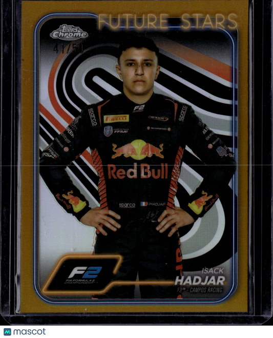 2024 Topps Chrome Formula 1 Isack Hadjar #41 Gold Refractor 41/50
