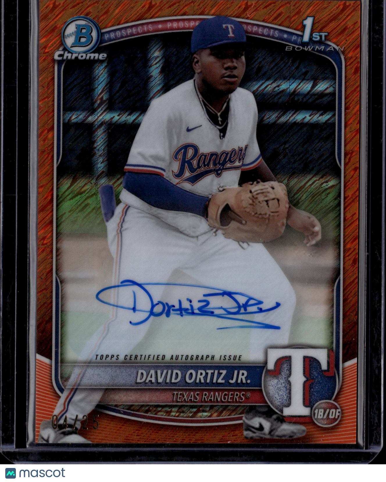 2025 Topps Bowman Chrome David Ortiz Jr. #CPA-DOR Orange Auto /25