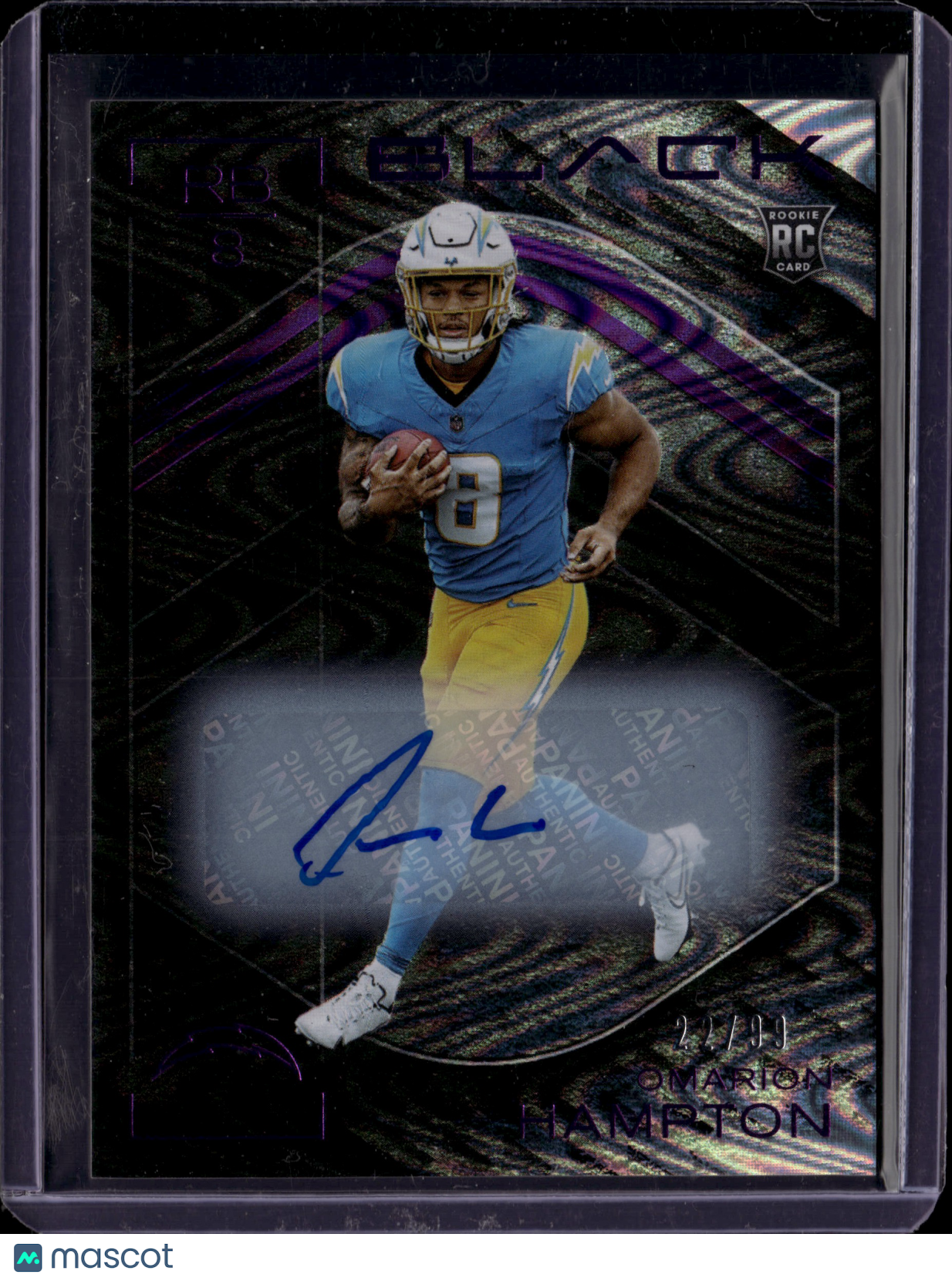 2025 Panini Black Football Omarion Hampton Auto #103 RC /99