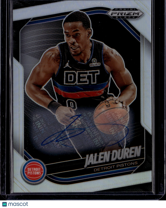 2024-25 Panini Prizm Black Jalen Duren Silver Auto #190