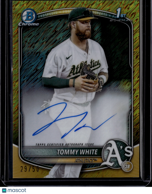 2025 Bowman Chrome Tommy White #CPA-TWH Gold Shimmer Auto /50