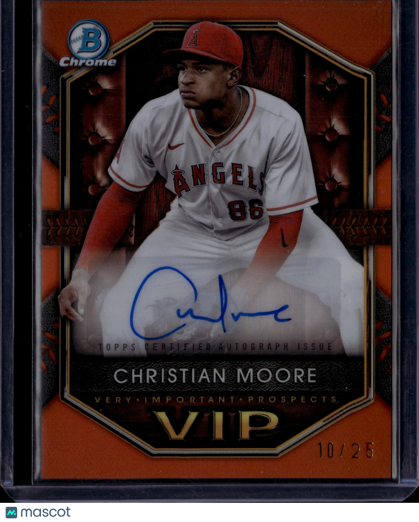 2025 Bowman Chrome VIP Christian Moore Auto Orange /25