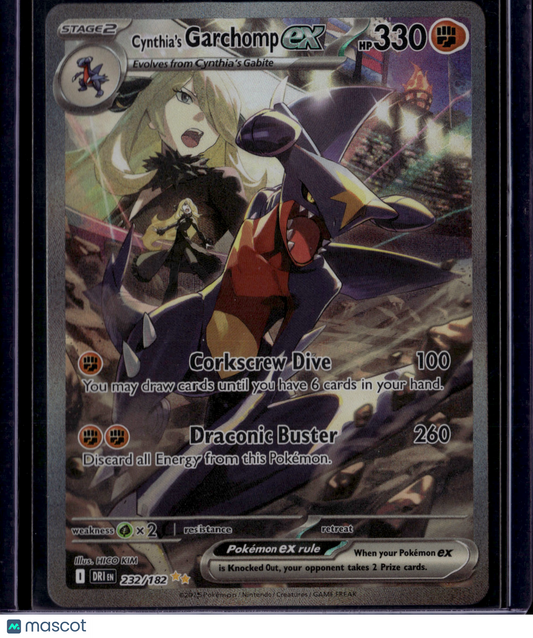 2025 Pokemon Scarlet & Violet Destined Rivals Cynthia's Garchomp EX Holo SR