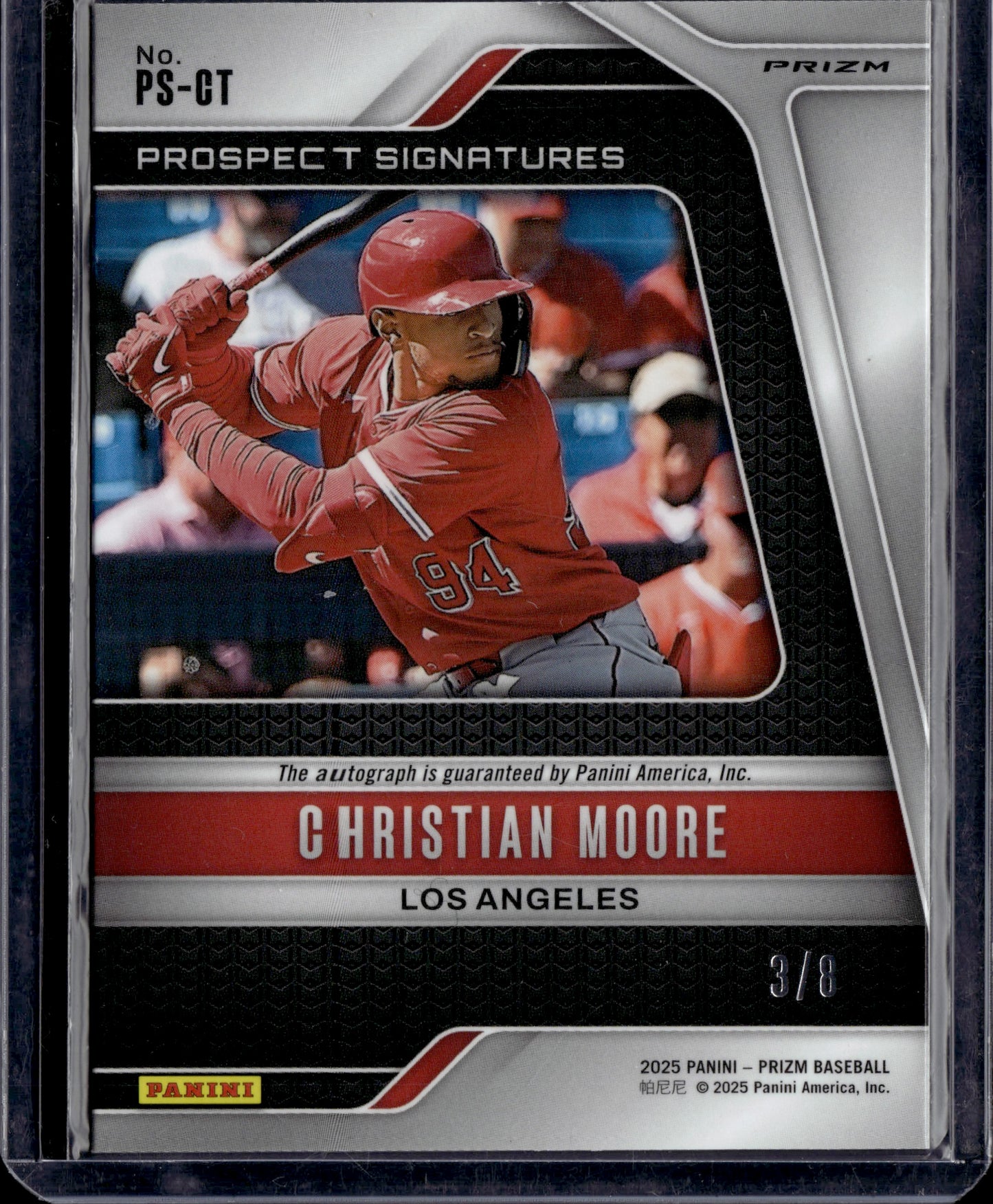 2025 Panini Prizm Christian Moore #PS-CM Auto RC /8