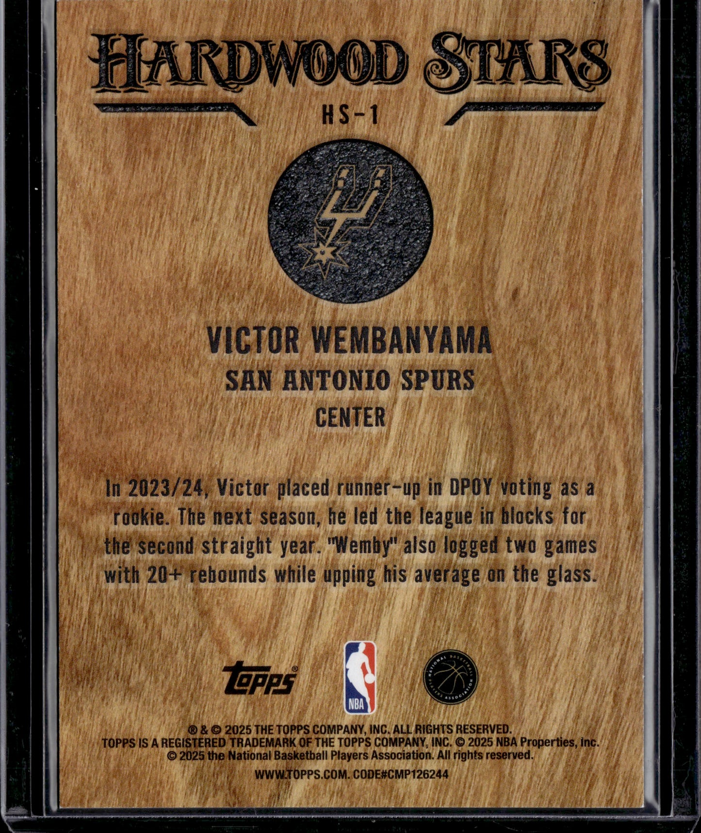 2025 Topps Hardwood Stars Victor Wembanyama #HS-1
