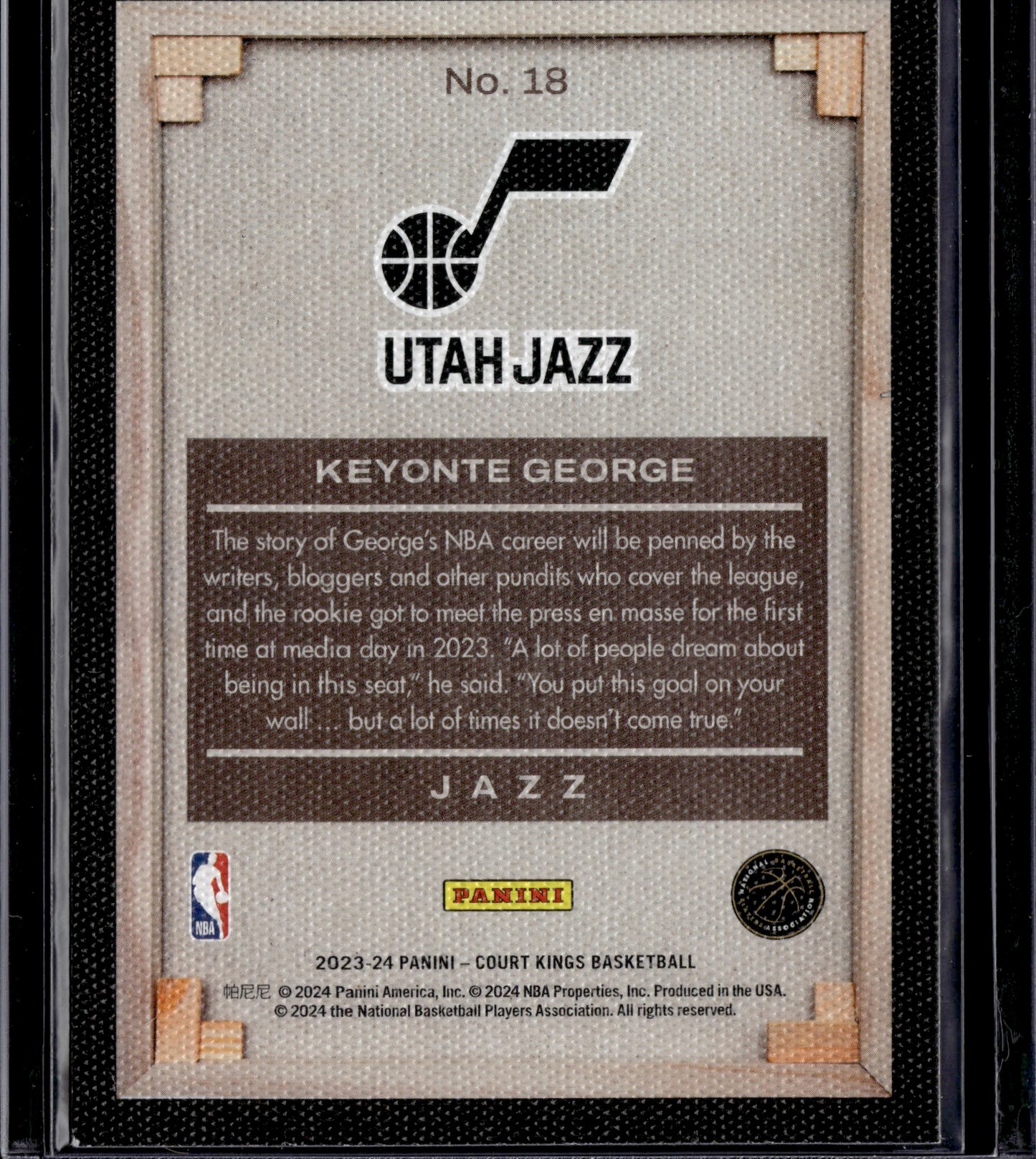 2024 Panini Court Kings Keyonte George Blank Slate SSP #18 RC