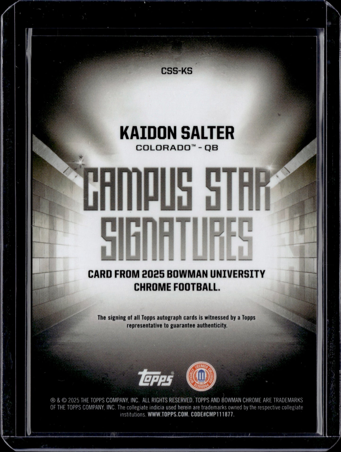 2025 Bowman University Chrome Kaidon Salter Auto #CSS-KS /5