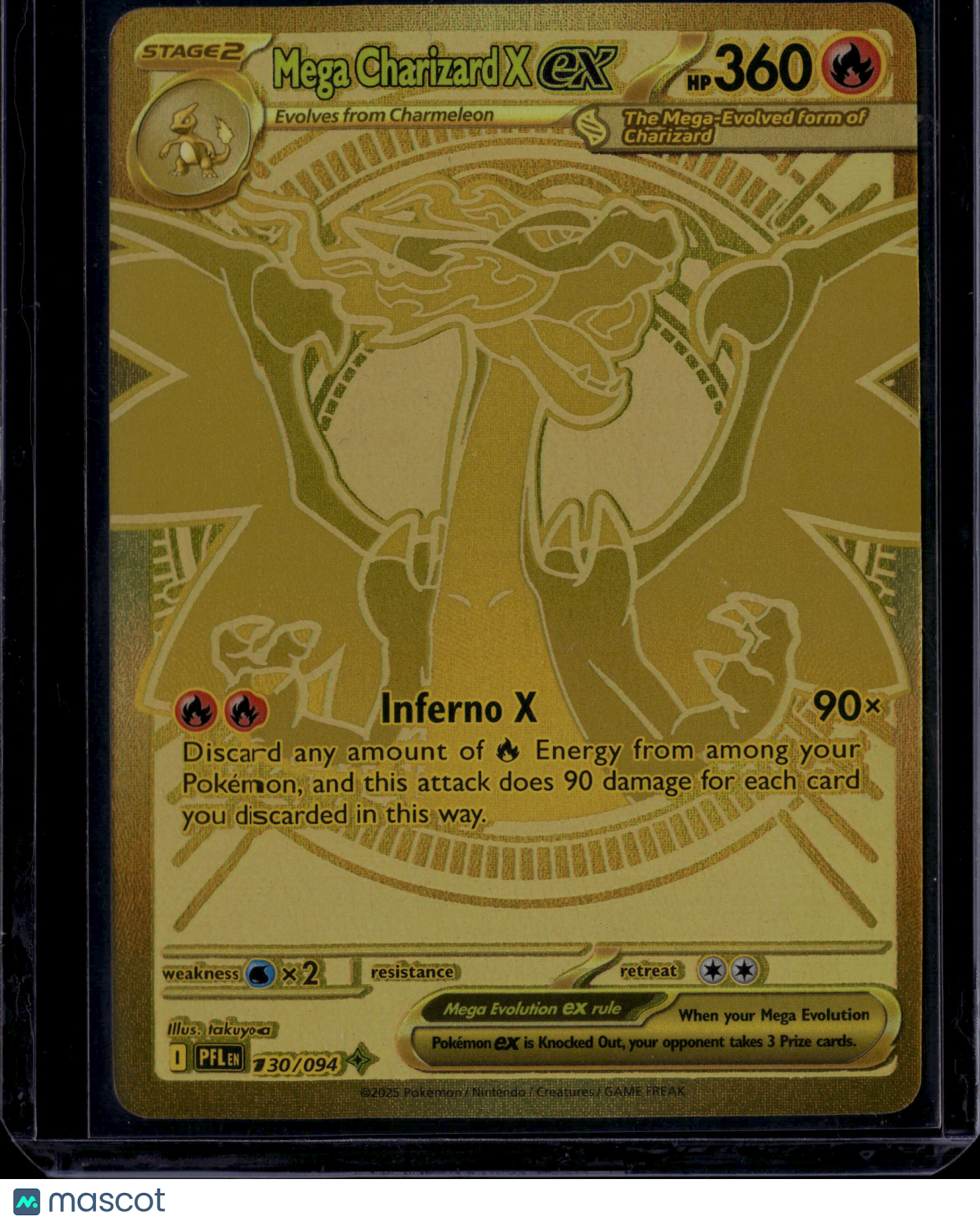 2025 Pokemon Scarlet & Violet White Flare Mega Charizard X EX Gold SR #230/94