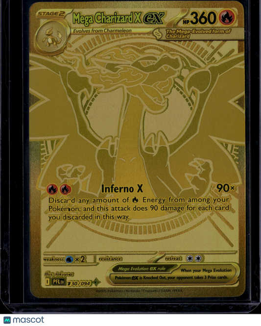2025 Pokemon Scarlet & Violet White Flare Mega Charizard X EX Gold SR #230/94