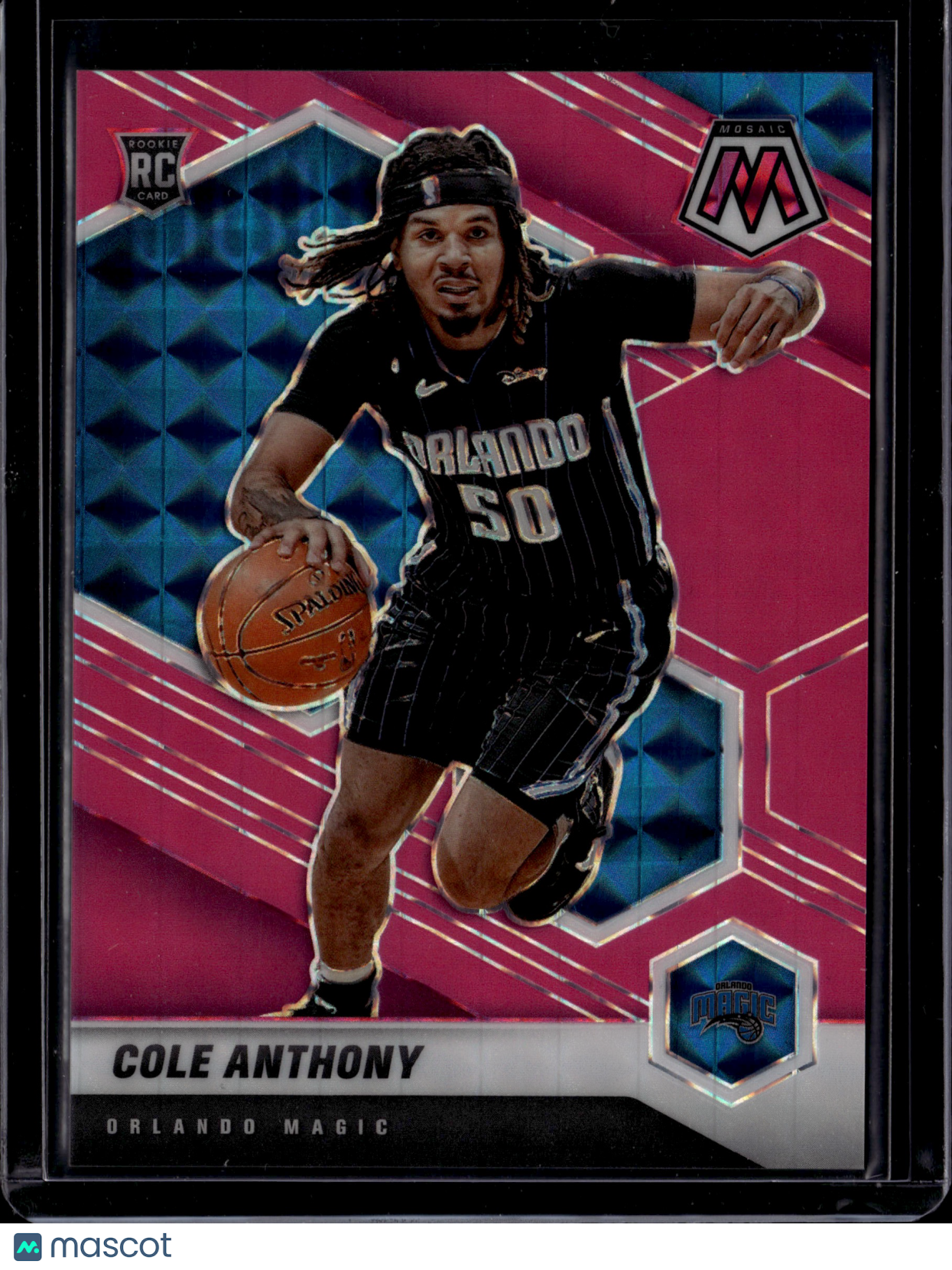 2020 Panini Mosaic Cole Anthony #207 Pink Fluorescent SP /10 RC