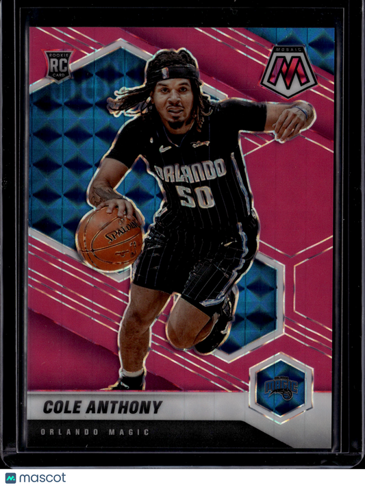 2020 Panini Mosaic Cole Anthony #207 Pink Fluorescent SP /10 RC