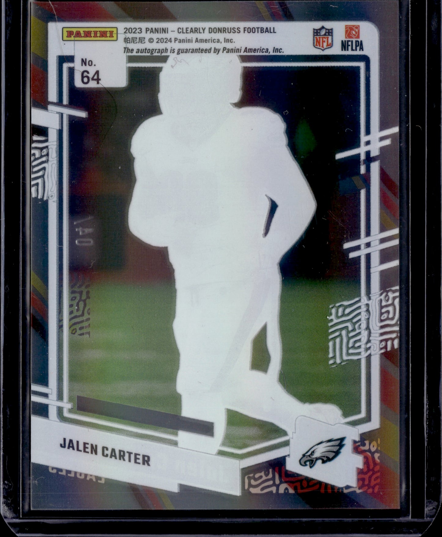 2023 Panini Clearly Donruss Jalen Carter Vintage Stripes Auto /18 #64
