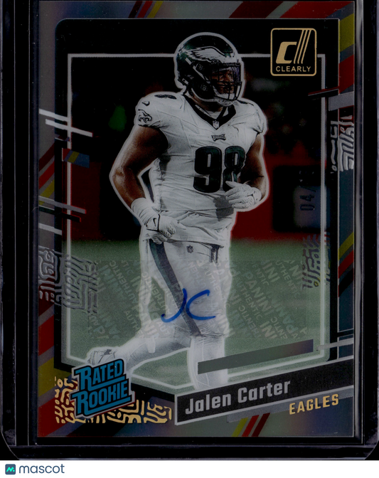 2023 Panini Clearly Donruss Jalen Carter Vintage Stripes Auto /18 #64