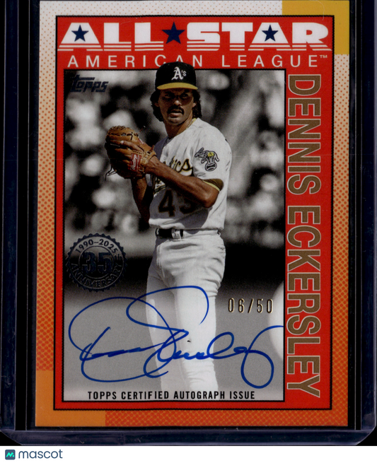 2025 Topps 1990 Topps All-Stars Autographs Dennis Eckersley #90AS-DE /50