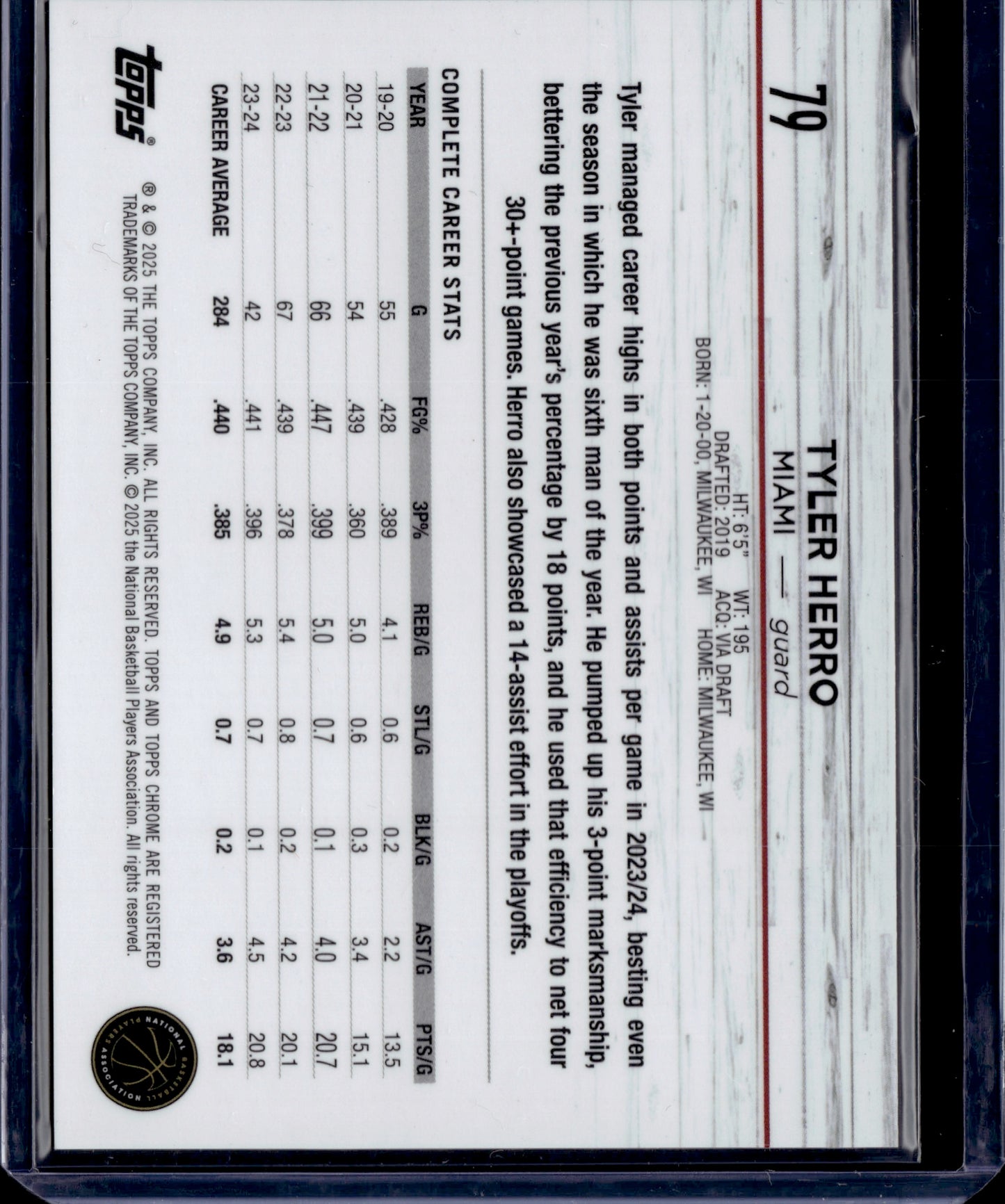 2024 Topps Chrome Tyler Herro #79 Red X-Fractor