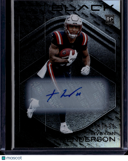 2025 Panini Black Football Treveyon Henderson Auto #132 RC /199