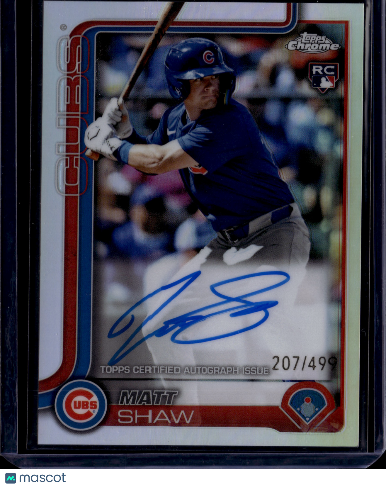 2024 Topps Chrome Matt Shaw #RA-MS Refractor Auto RC /499