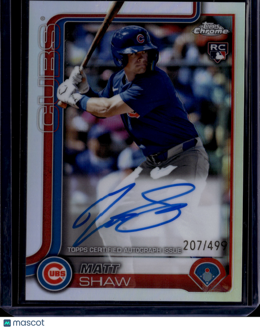 2024 Topps Chrome Matt Shaw #RA-MS Refractor Auto RC /499