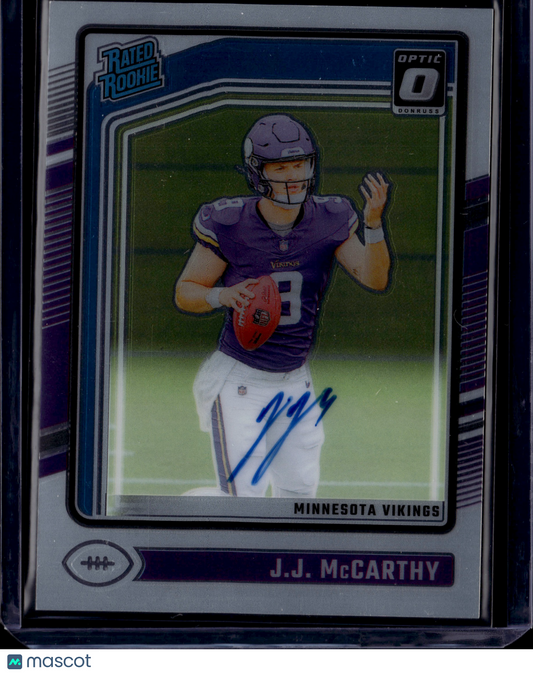 2024 Panini Donruss Optic J.J. McCarthy Rated Rookie Auto /325 #235