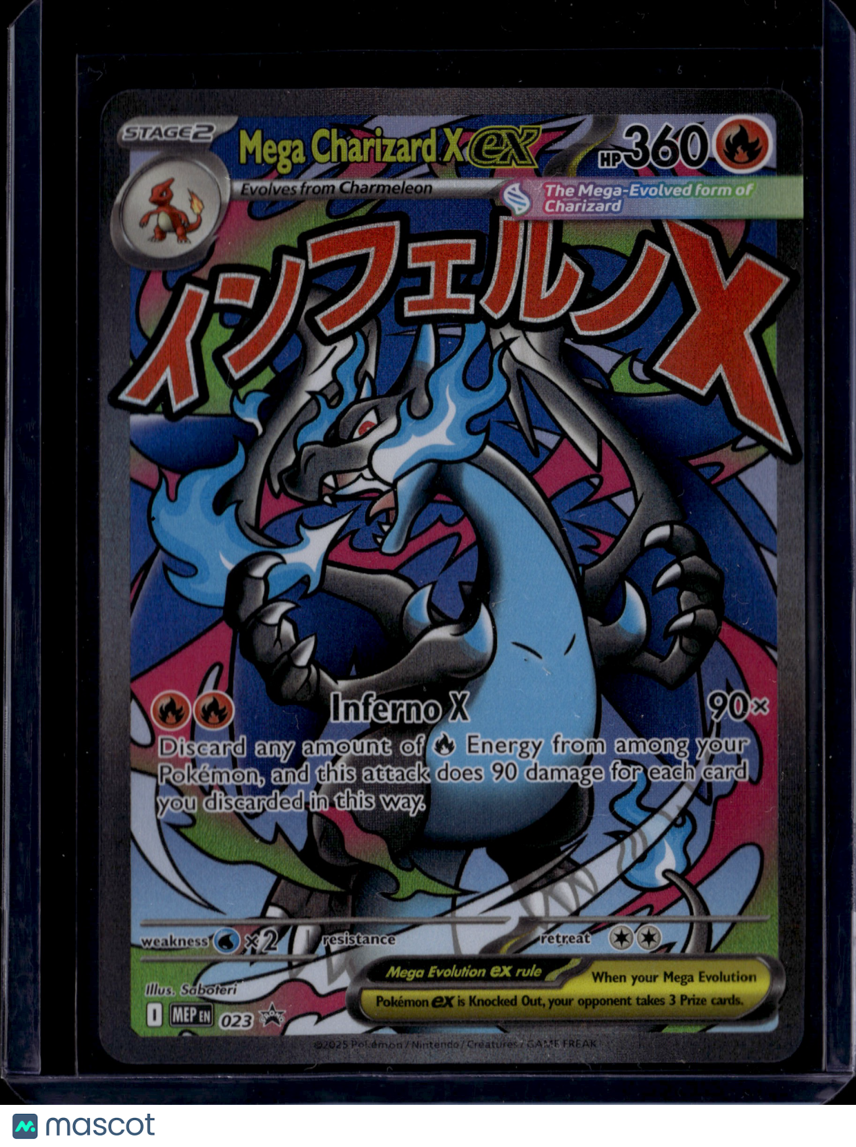 2025 Pokemon Scarlet & Violet White Flare Mega Charizard X EX Holo Rare #023