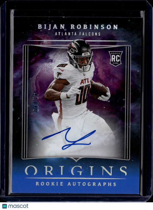 2023 Panini Origins Football Bijan Robinson Auto #RABIR Blue RC /49