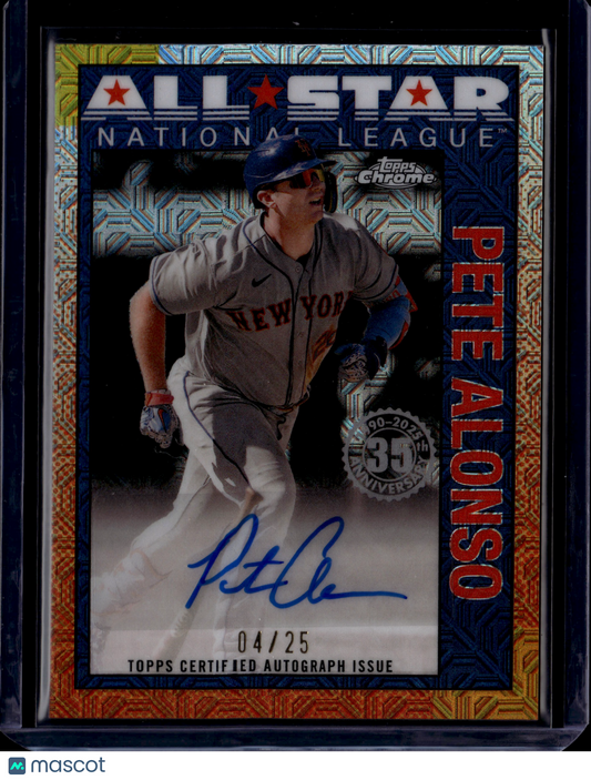 2025 Topps Chrome 1990 Topps Baseball All-Stars Autographs Pete Alonso /25