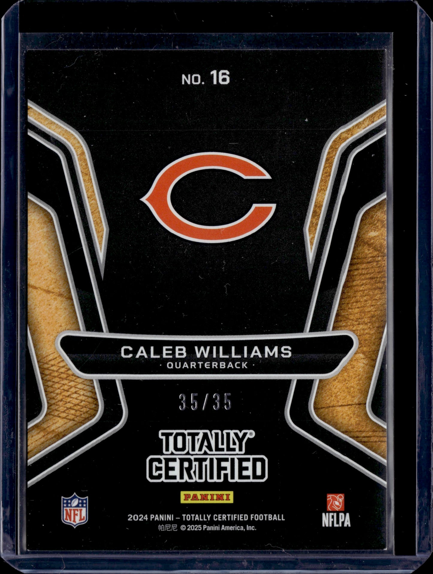 2025 Panini Totally Certified Gold Team Caleb Williams #16 35/35 RC
