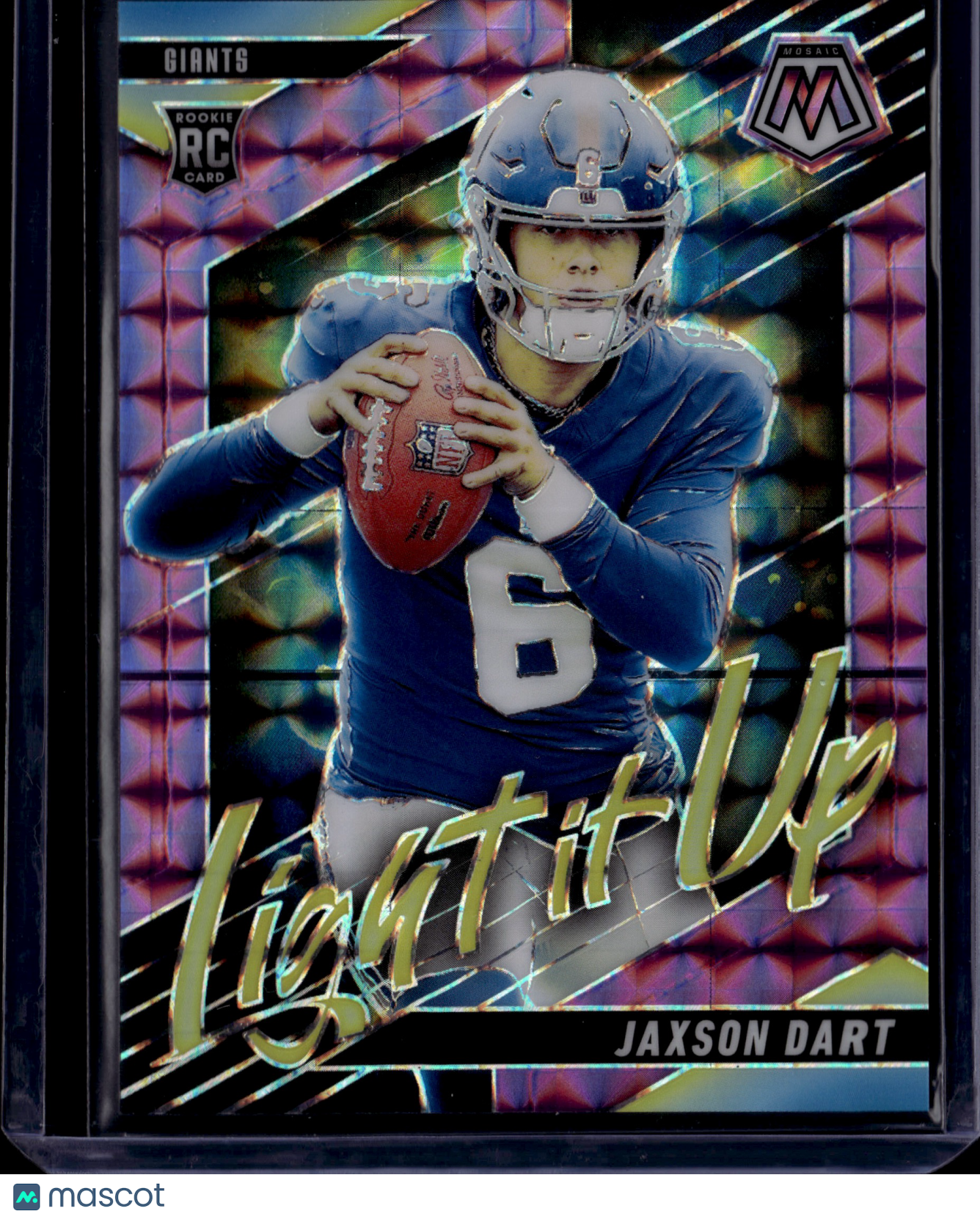 2025 Panini Mosaic Light it Up Jaxson Dart #8 Prizm RC 10/49