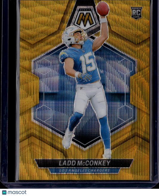 2024 Panini Mosaic Football Ladd McConkey #334 Gold RC /17