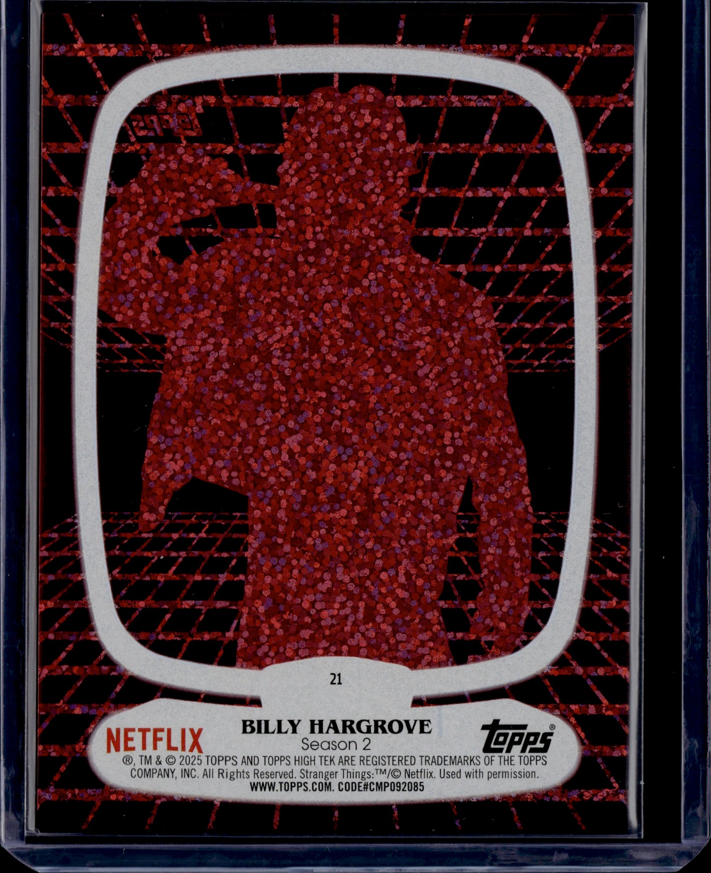 2025 Topps Tek Stranger Things Billy Hargrove Red /5 #21