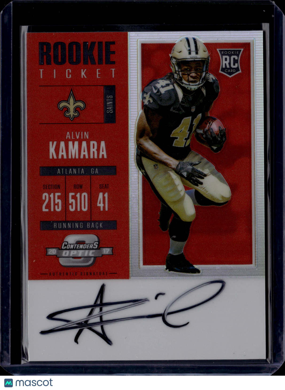 2018 Panini Contenders Optic Rookie Ticket Alvin Kamara #113 Auto /75 RC