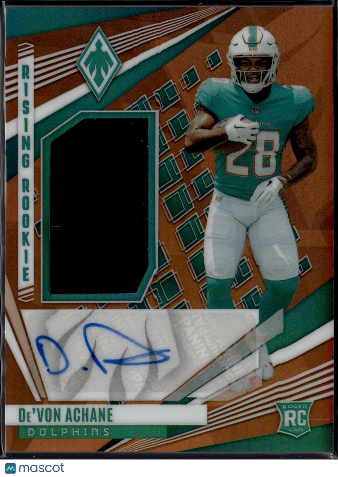 2023 Panini Phoenix Rising Rookie De'Von Achane Patch Auto 27/99 RC