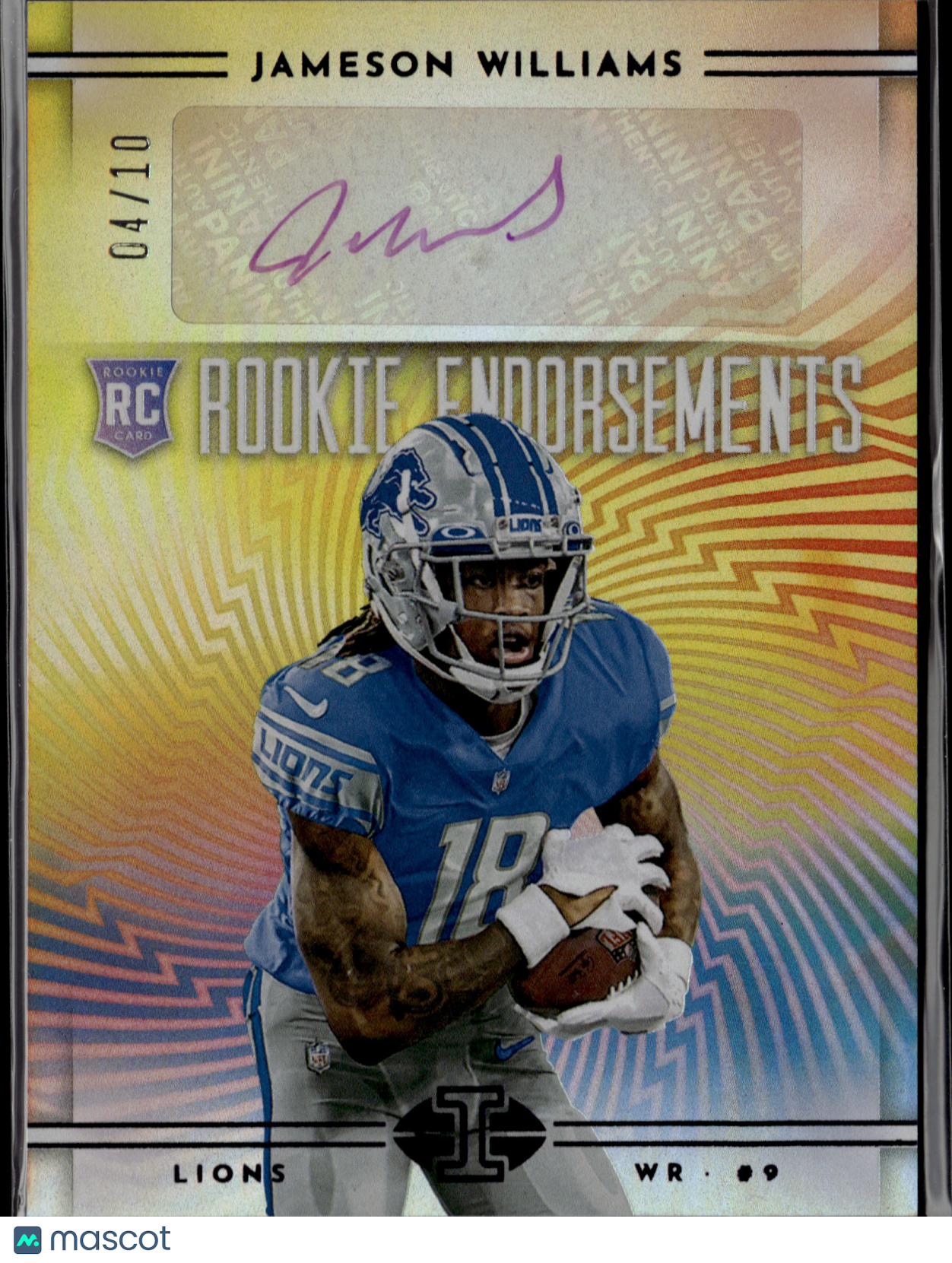 2022 Panini Illusions Football Rookie Endorsements Jameson Williams RC /10