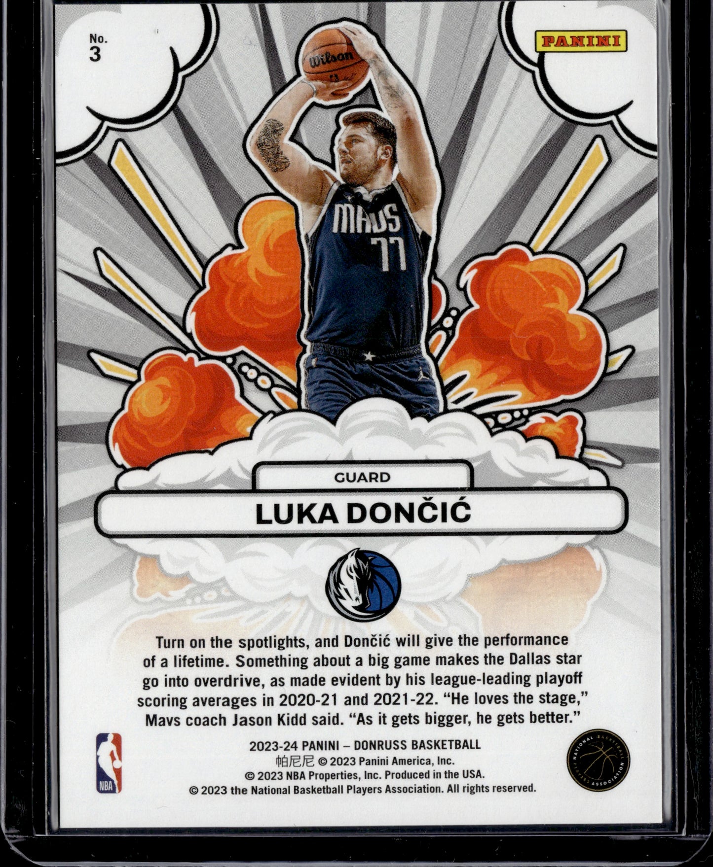 2023 Panini Donruss Bomb Squad Luka Dončić /15 SP #3