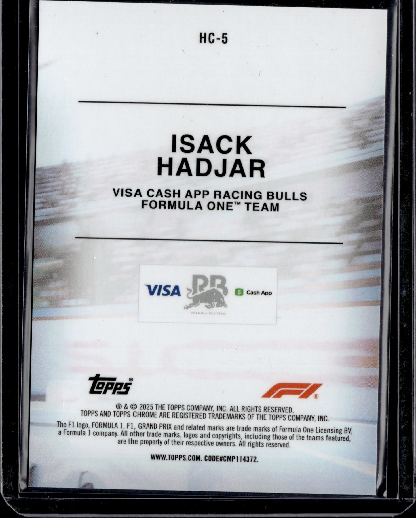 2025 Topps Chrome Formula 1 Isack Hadjar #Helmet Collection 75th SP /75