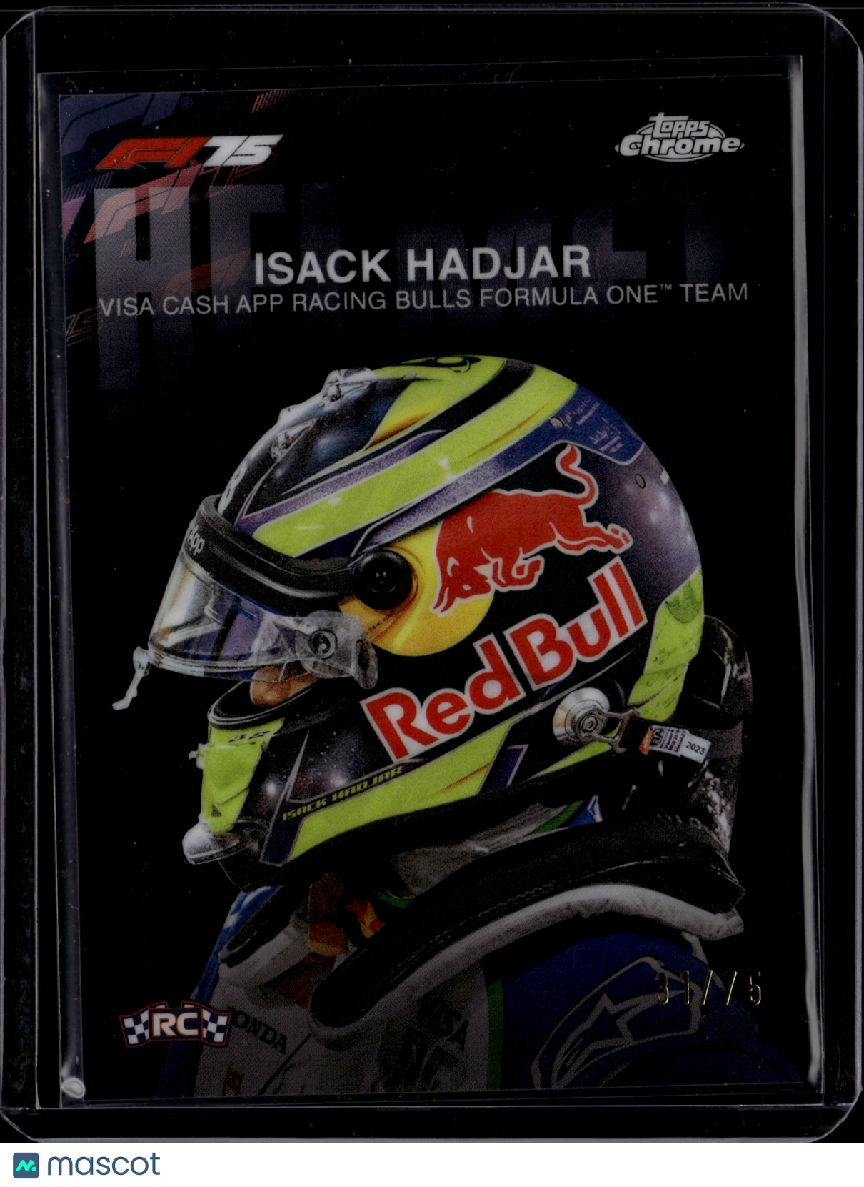 2025 Topps Chrome Formula 1 Isack Hadjar #Helmet Collection 75th SP /75