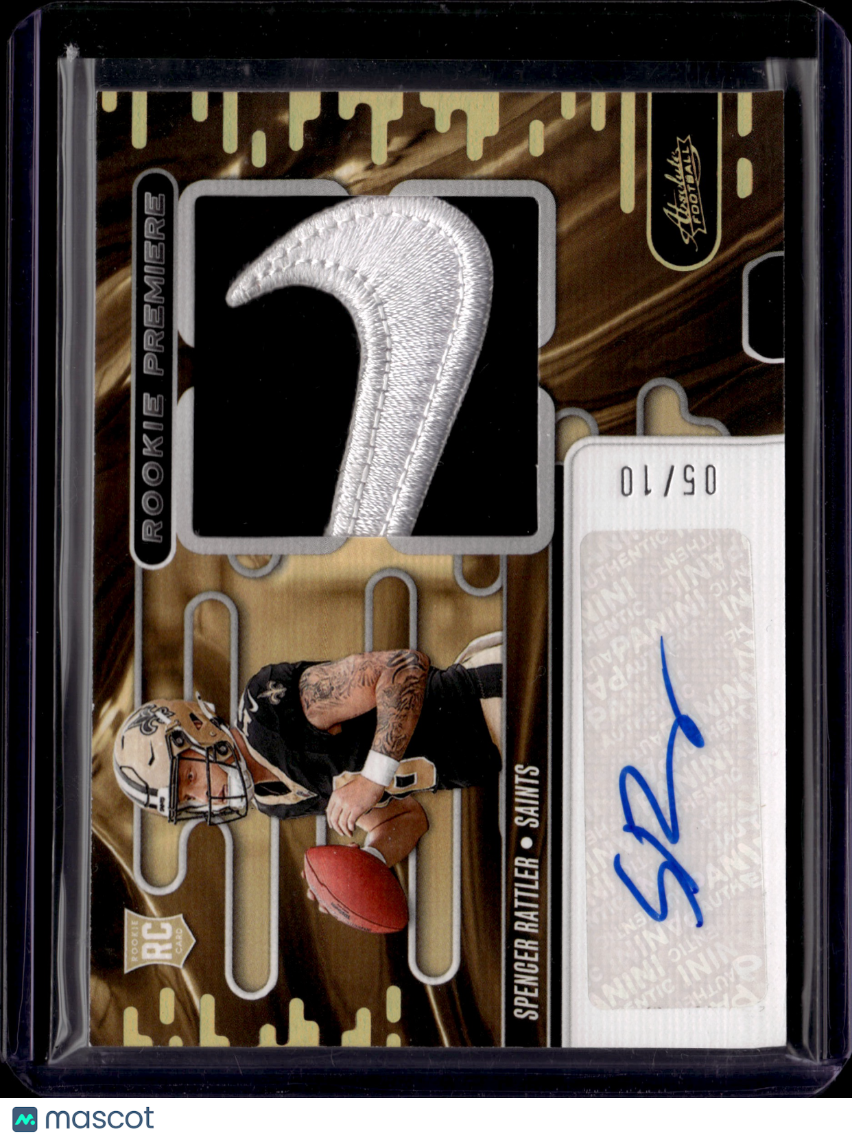 2024 Panini Absolute Football Spencer Rattler /10 Rookie Nike Swoosh Patch RC