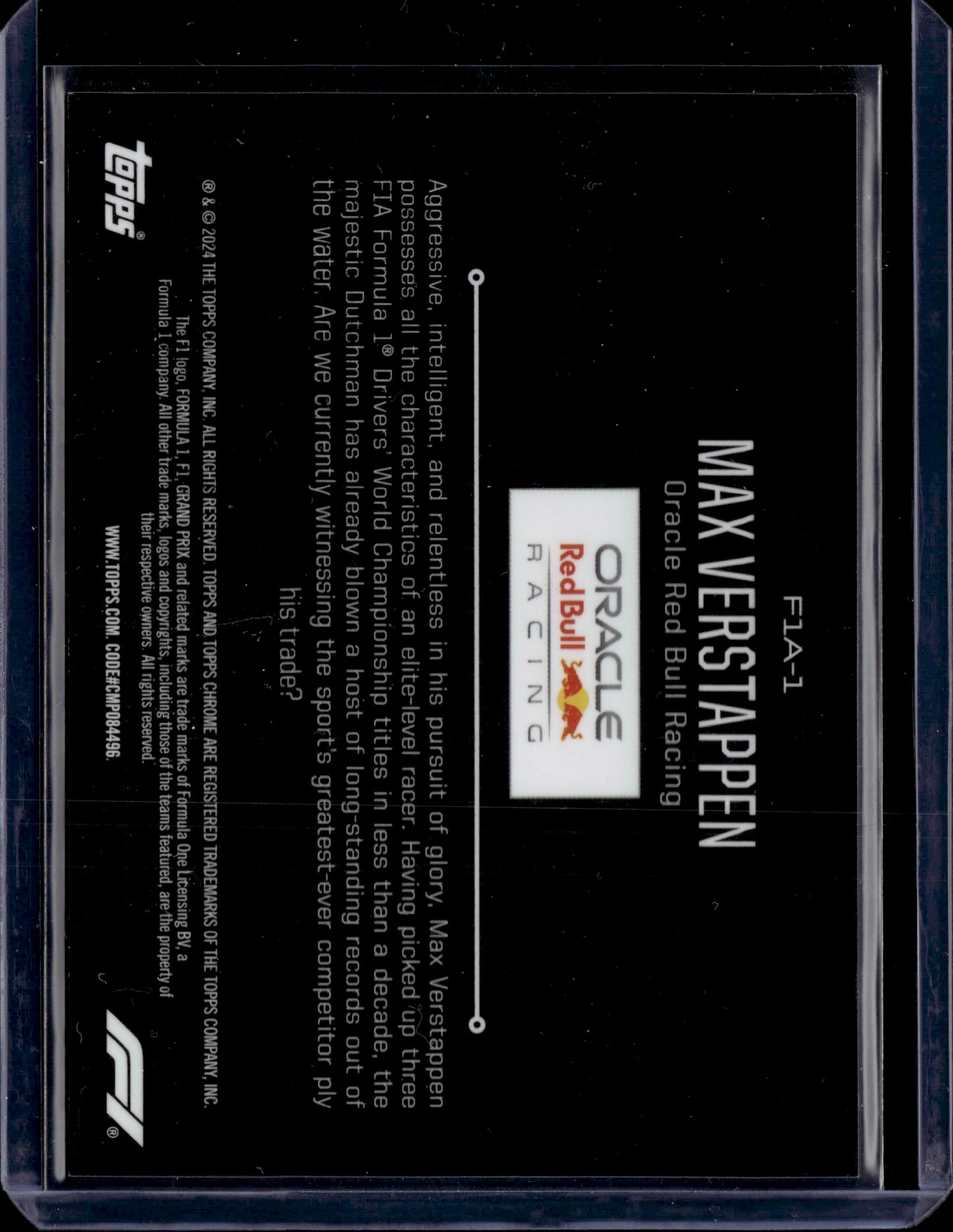 2024 Topps Chrome F1 Armour Max Verstappen /50 #F1A-1