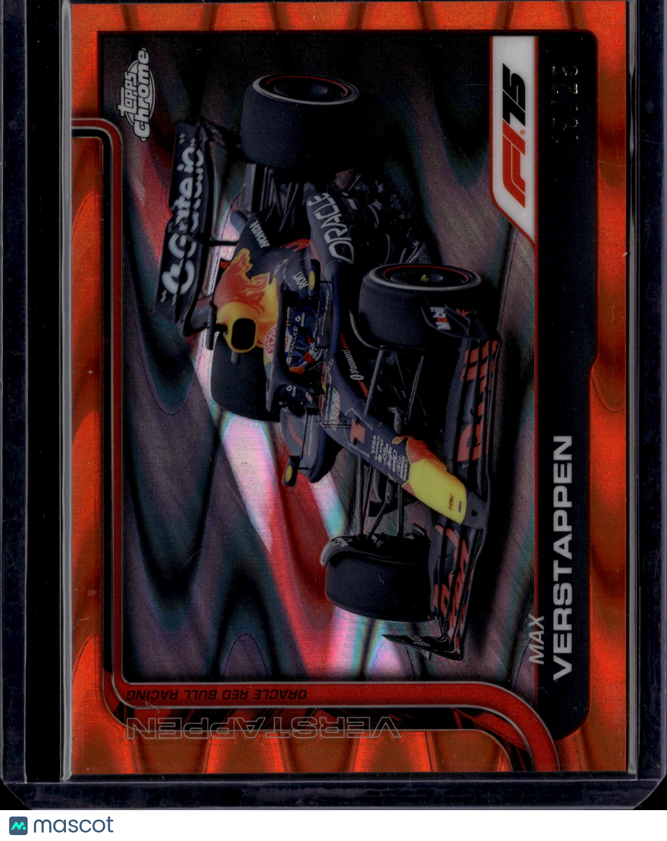 2025 Topps Chrome F1 Max Verstappen #73 Orange Wave Refractor /25