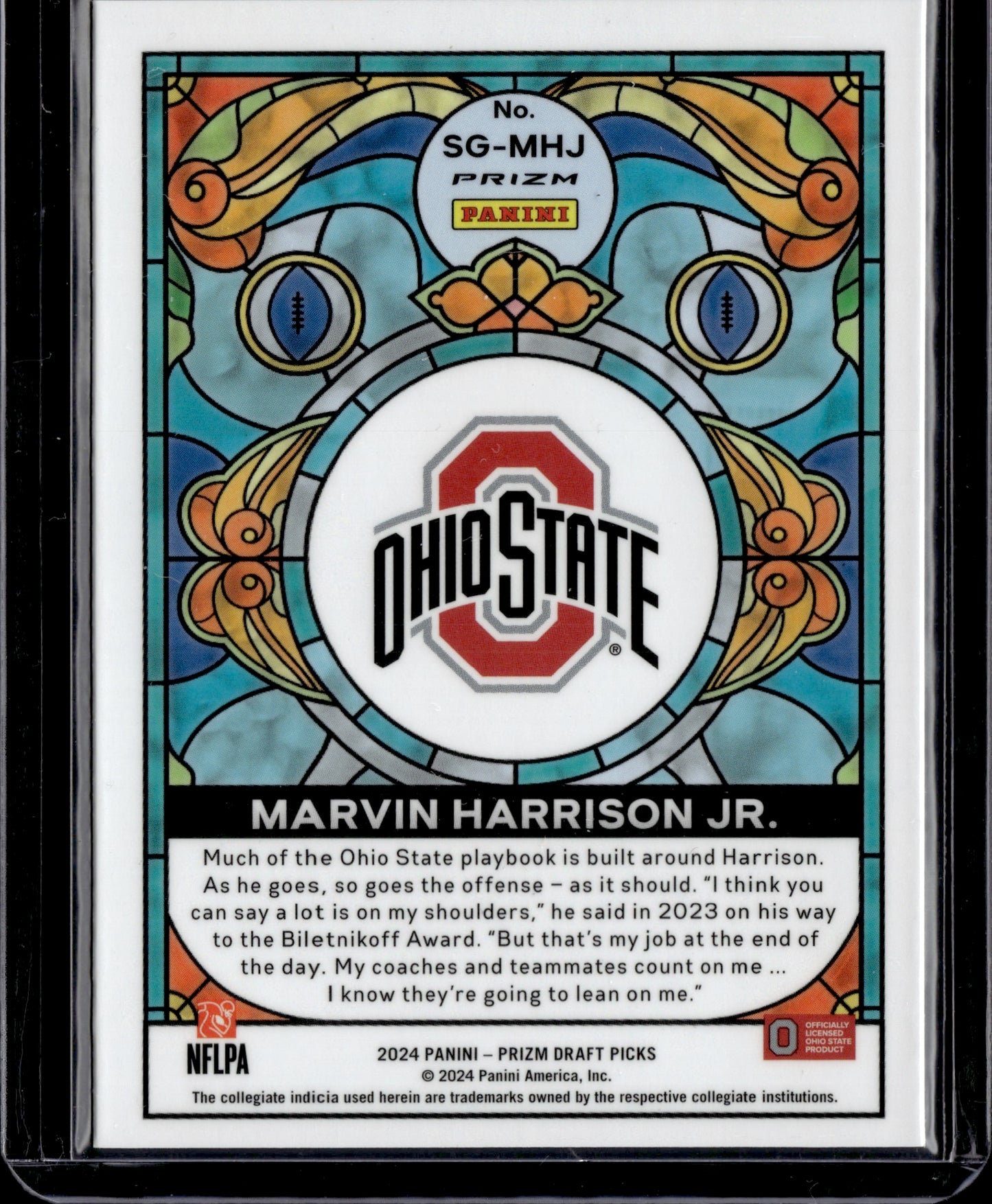 2024 Panini Prizm Draft Picks Stained Glass Marvin Harrison Jr. #SG-MHJ RC