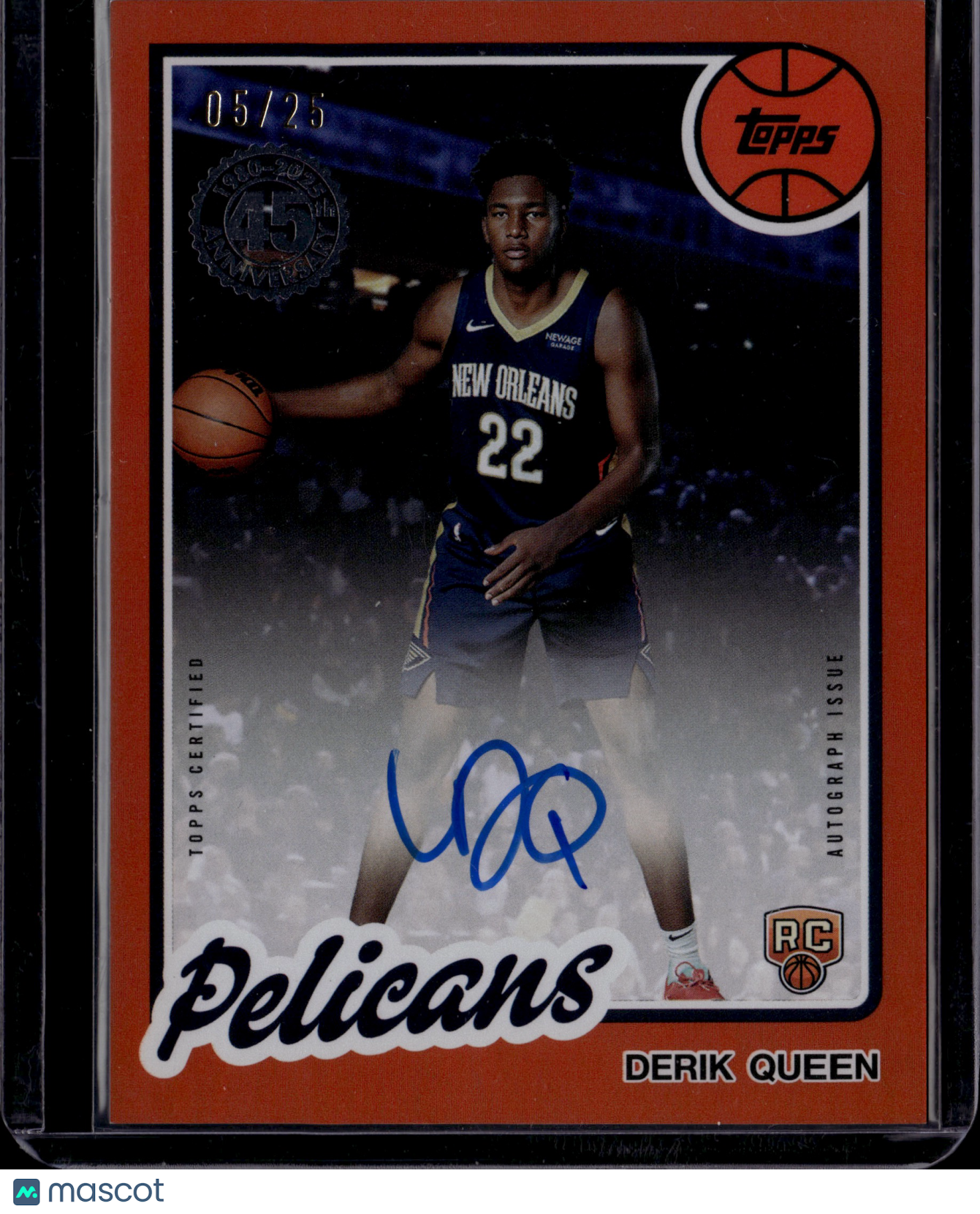 2025 Topps Basketball Derik Queen #80B2R-DQ Orange Auto /25 RC