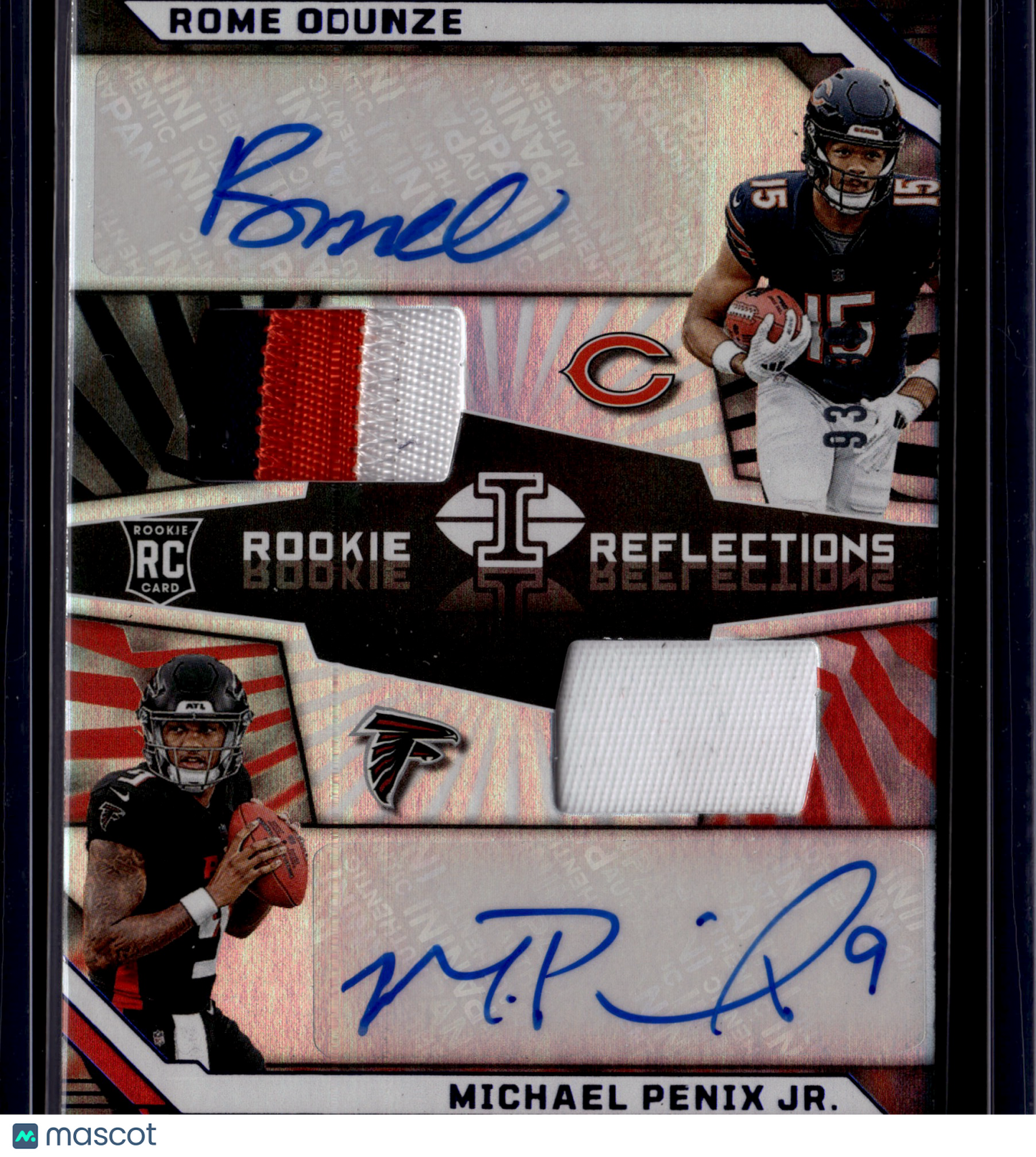 2024 Panini Illusions Reflections Rome Odunze Michael Penix Jr Patch Auto