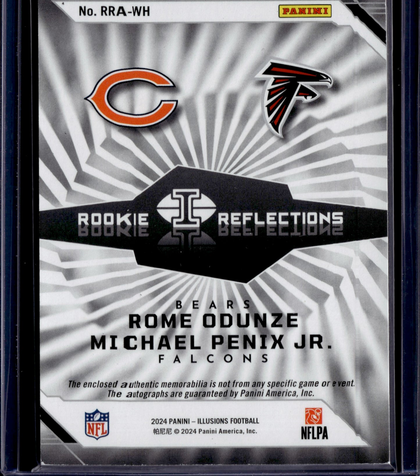 2024 Panini Illusions Reflections Rome Odunze Michael Penix Jr Patch Auto