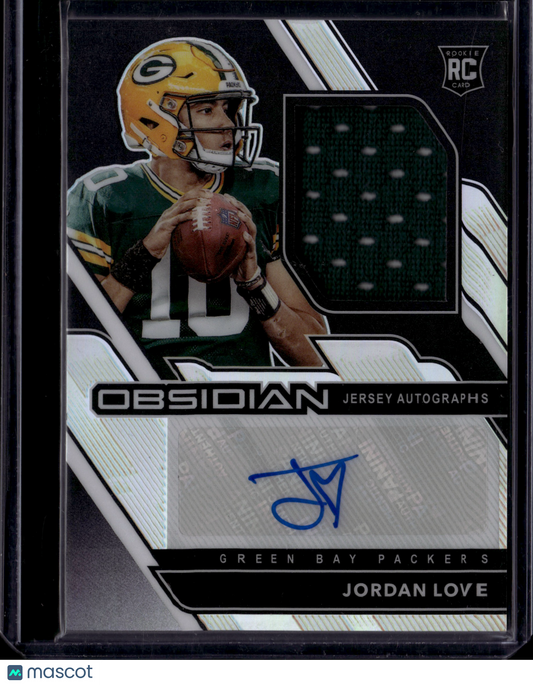 2020 Panini Obsidian Football Jordan Love #211 Jersey Autograph /150 RC
