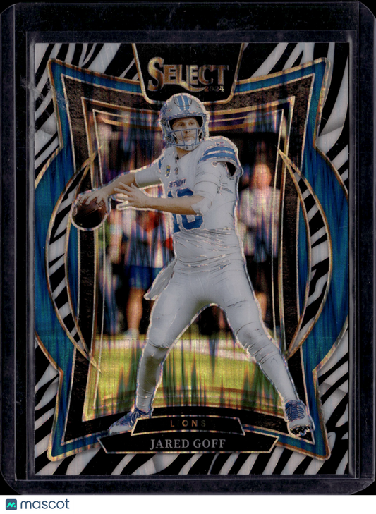 2025 Panini Select Concourse Jared Goff #36 Zebra